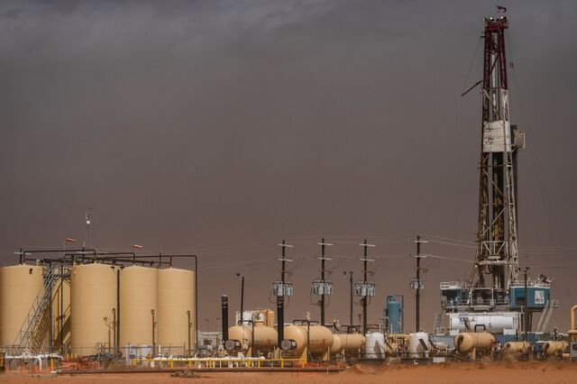 An oil-drilling rig near Stanton, Texas, in March 2025. 