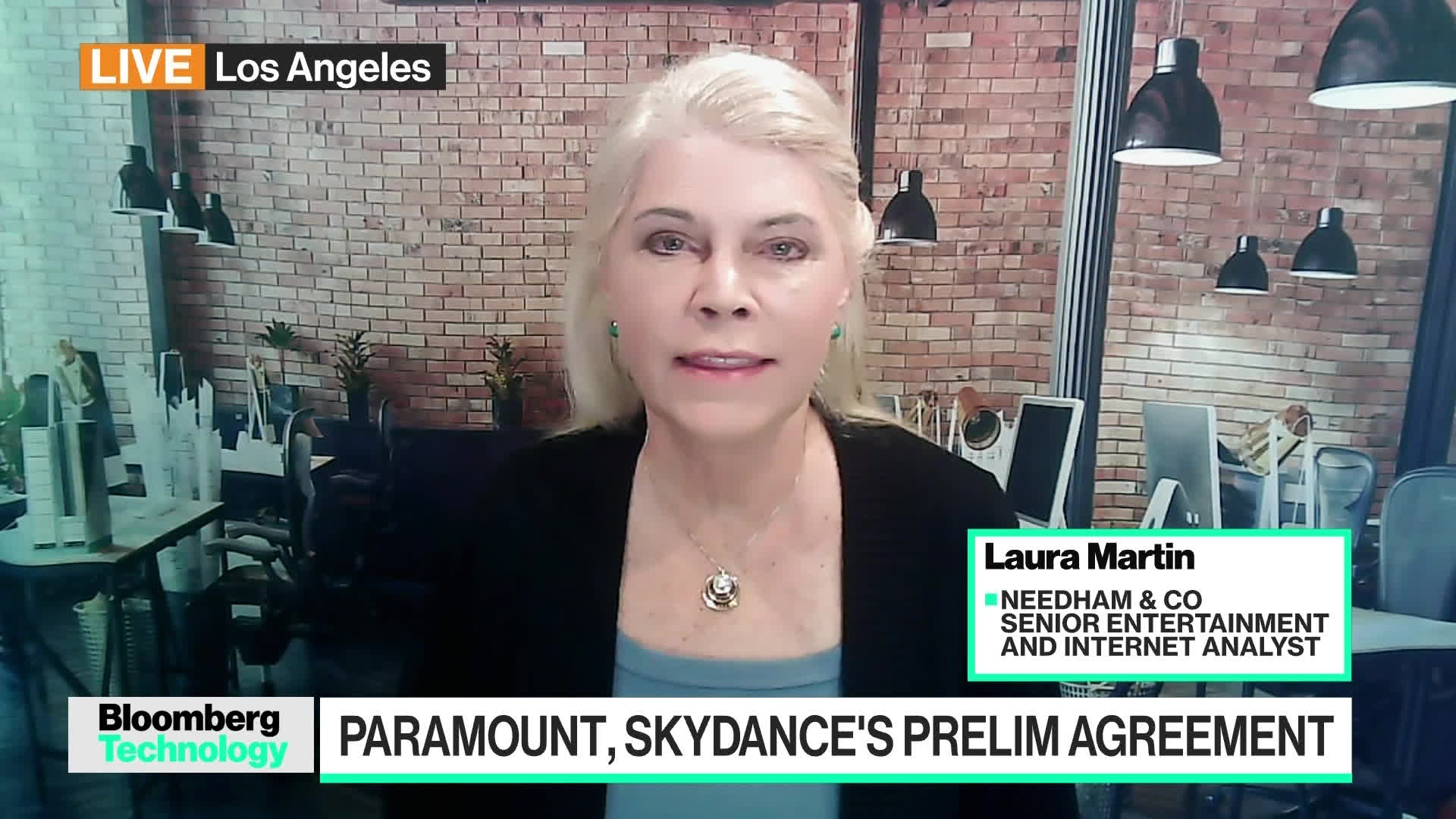 Watch Paramount Shares Surge on Preliminary Deal With Skydance - Bloomberg