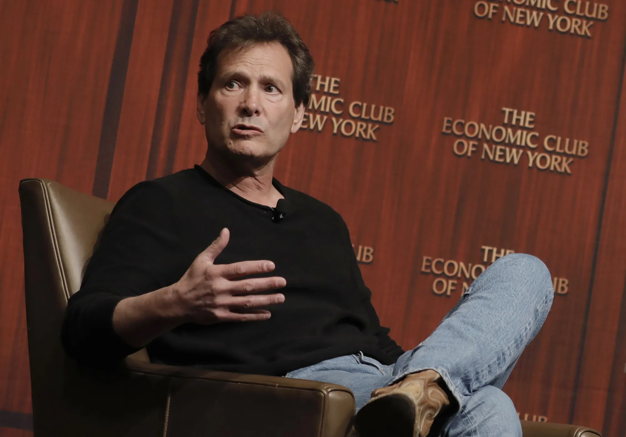 Dan Schulman, president and chief executive officer of PayPal Holdings Inc., speaks during an Economic Club of New York event in New York, on March 8.&nbsp;