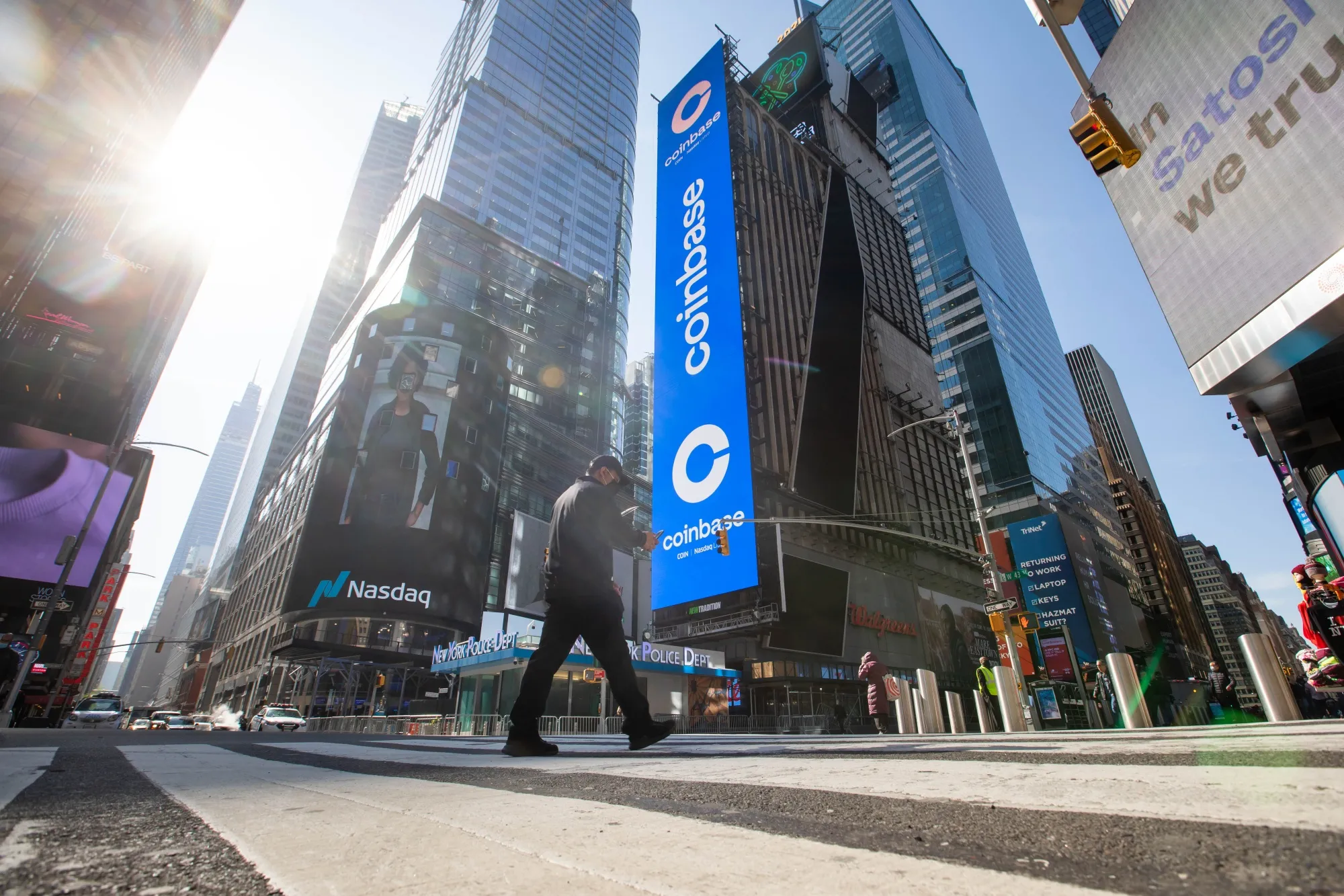 Coinbase Global Debuts Initial Public Offering At Nasdaq MarketSite