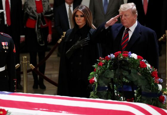 George W. Bush Eulogizes ‘Best Father’ at Solemn State Funeral