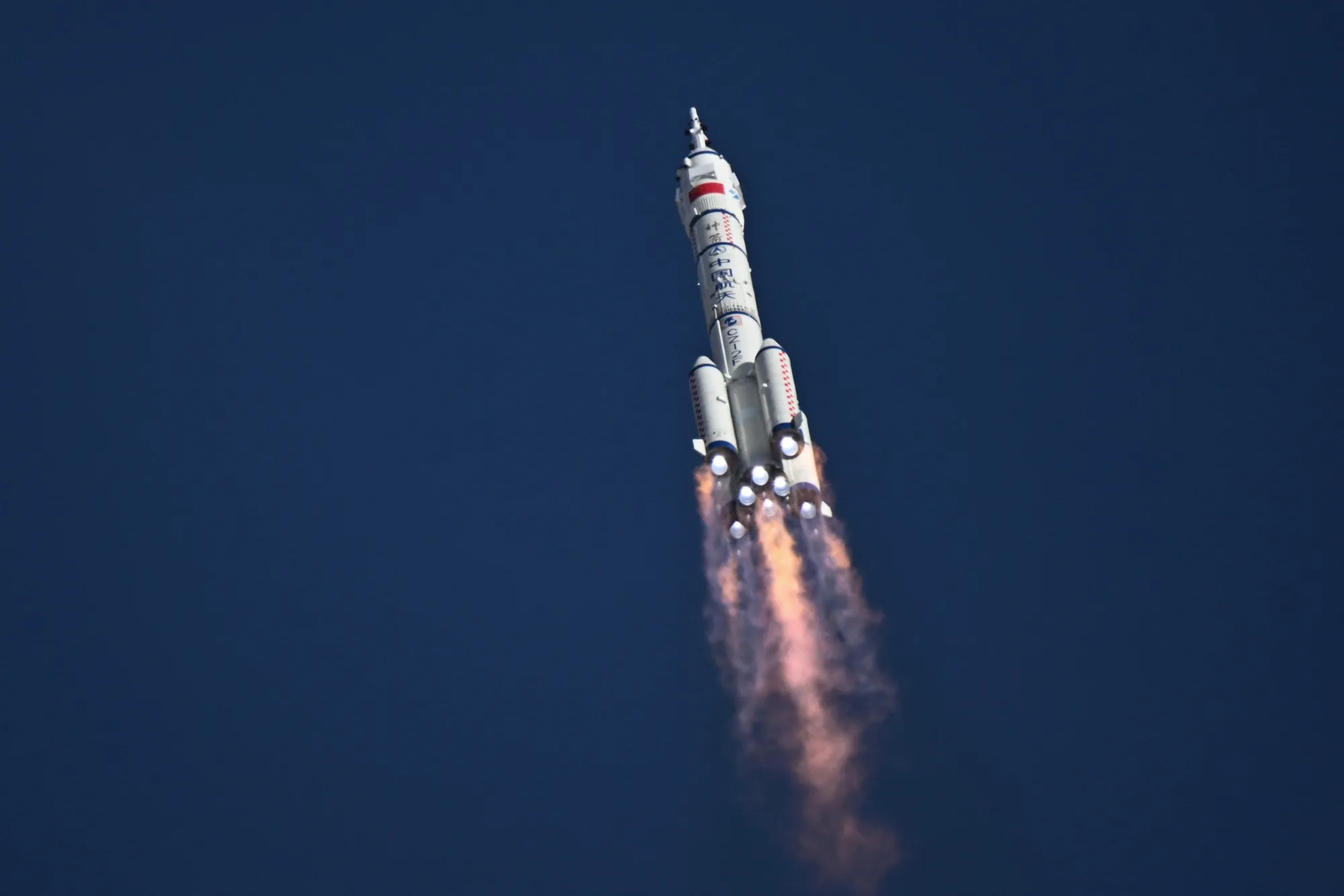 A Long March-2F carrier rocket, carrying the Shenzhou-20 spacecraft, lifts off&nbsp;on April 24.