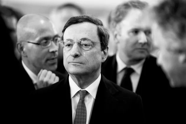 President of the European Central Bank Mario Draghi arrives to address a meeting of the Association of German Banks in Berlin