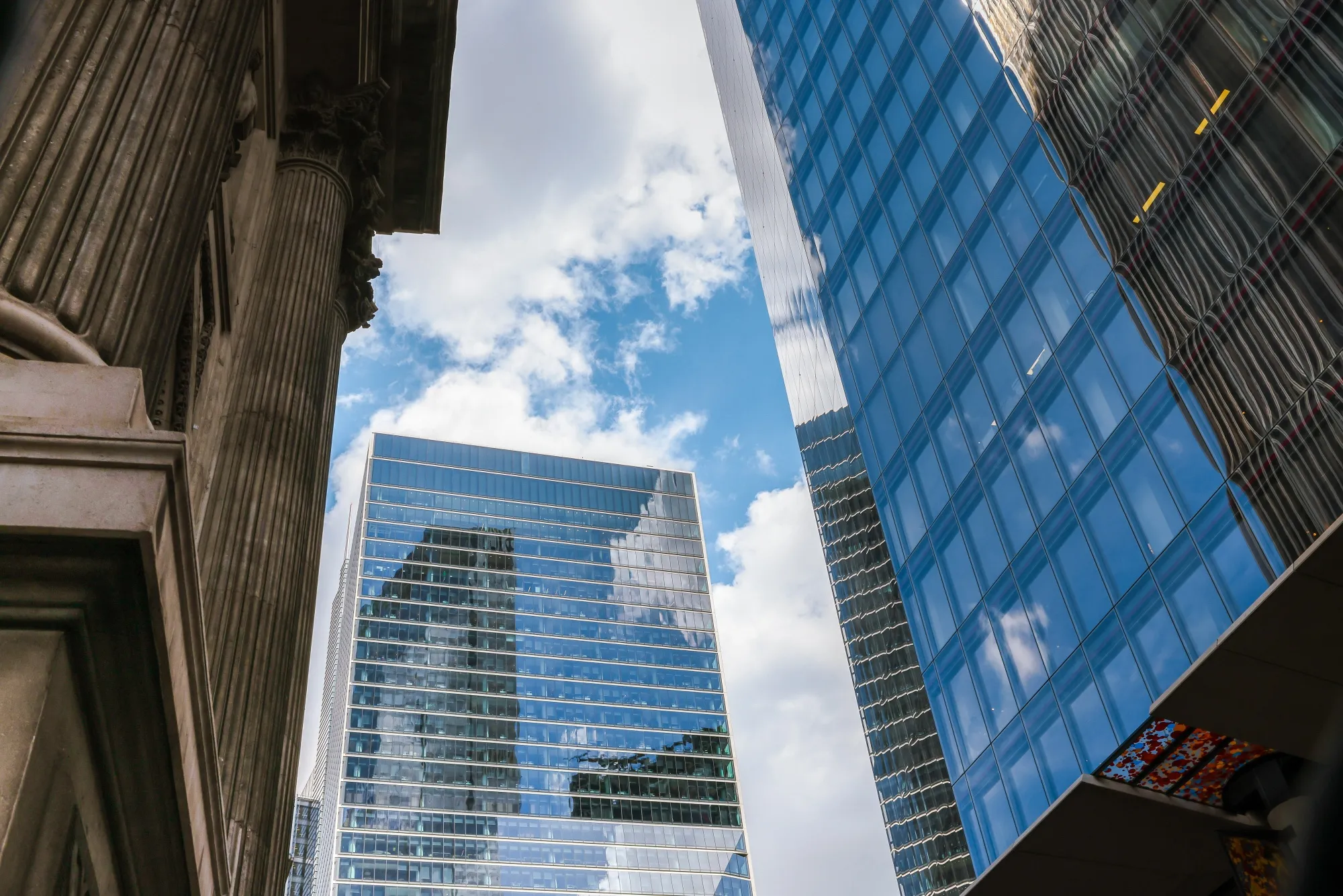 Commercial office buildings in the Square Mile financial district of the City of London.