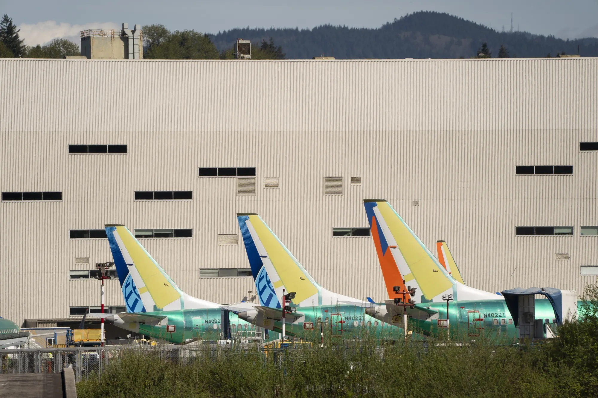 Boeing 737 Max airplanes outside the company's manufacturing facility in Renton, Washington.