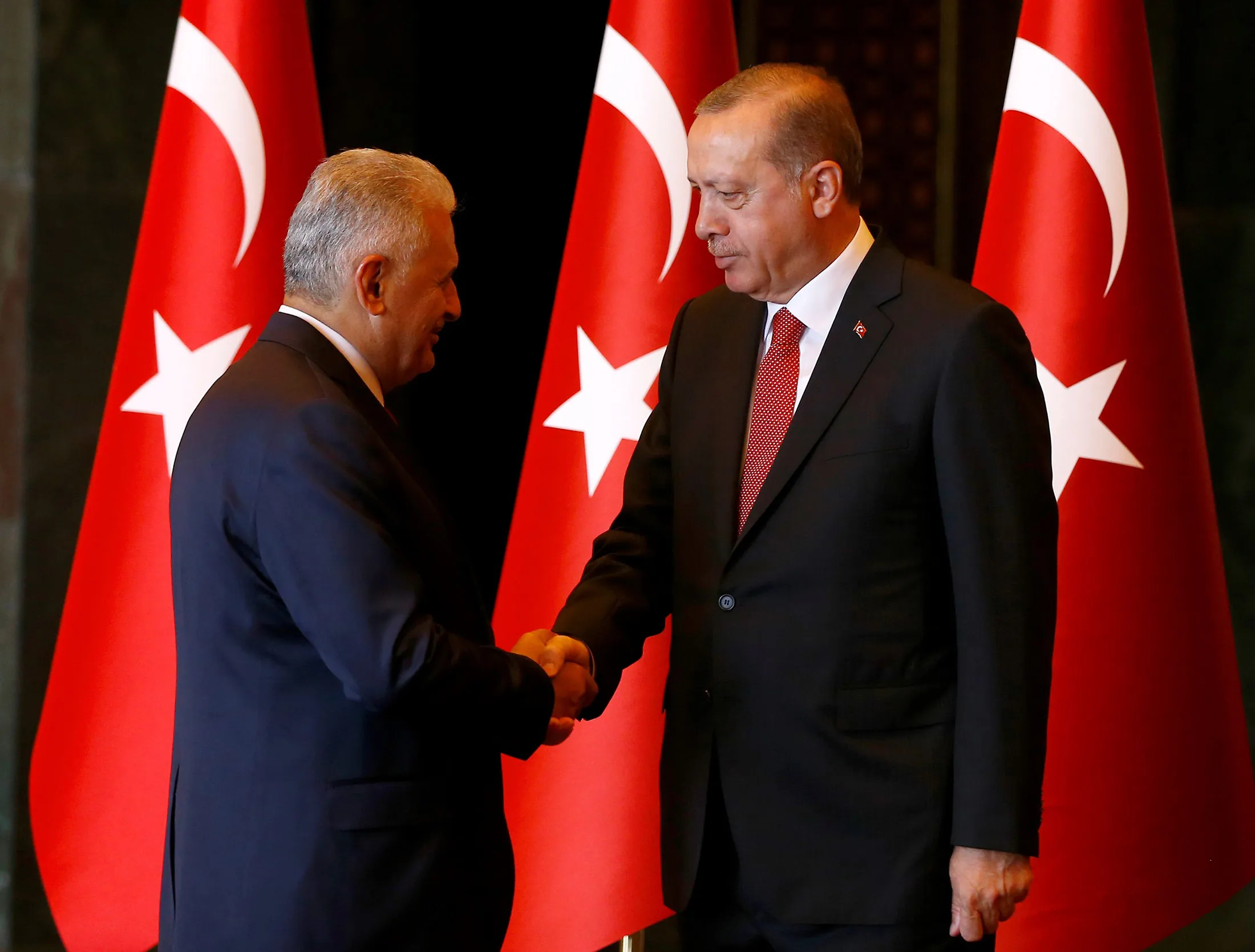 Recep Tayyip Erdogan and Binali Yildirim.
