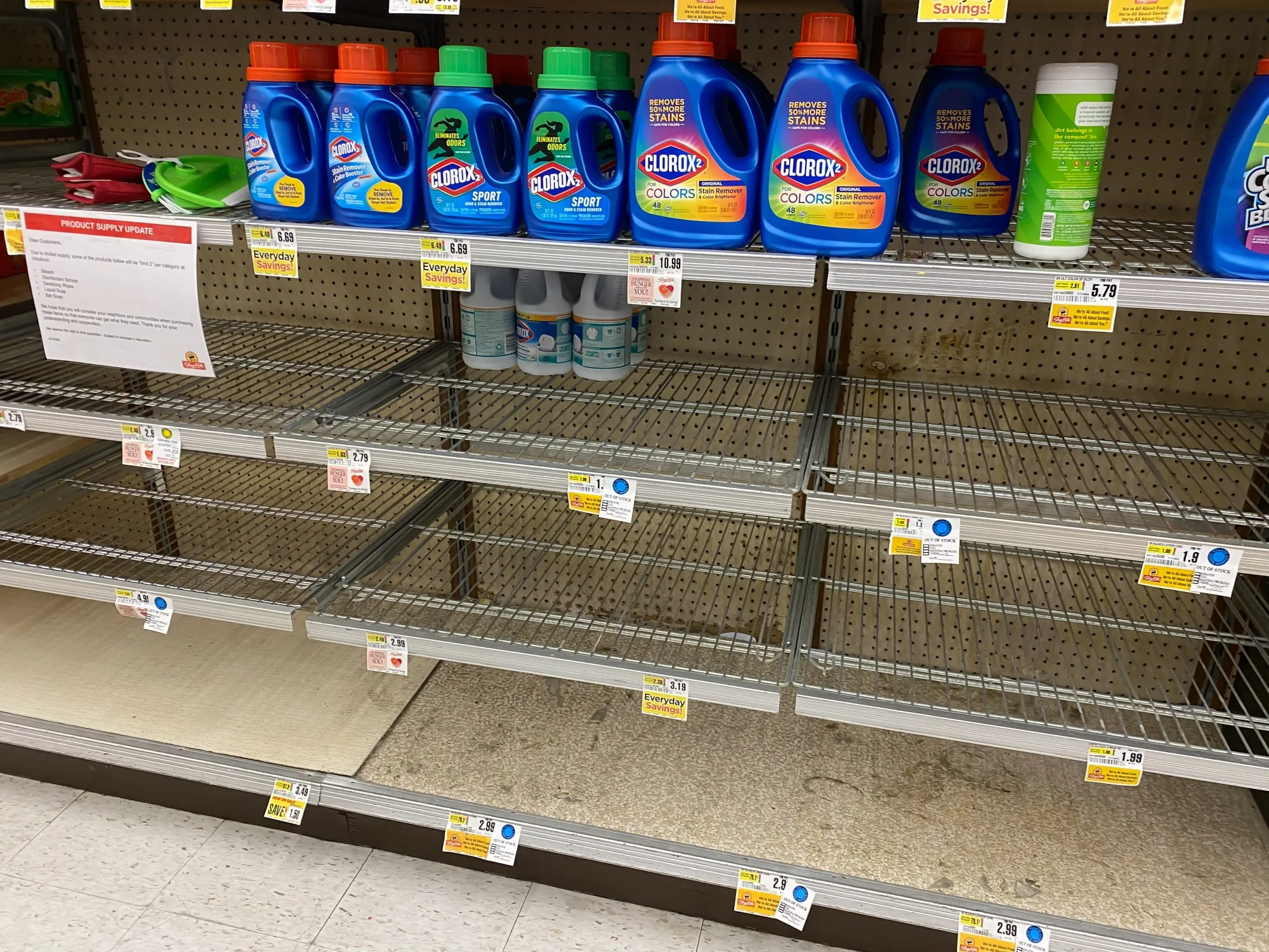 Customers emptied&nbsp;shelves in the bleach and cleaning supply isle on March 13&nbsp;at Shop Rite Supermarket in Millburn, NJ.&nbsp;