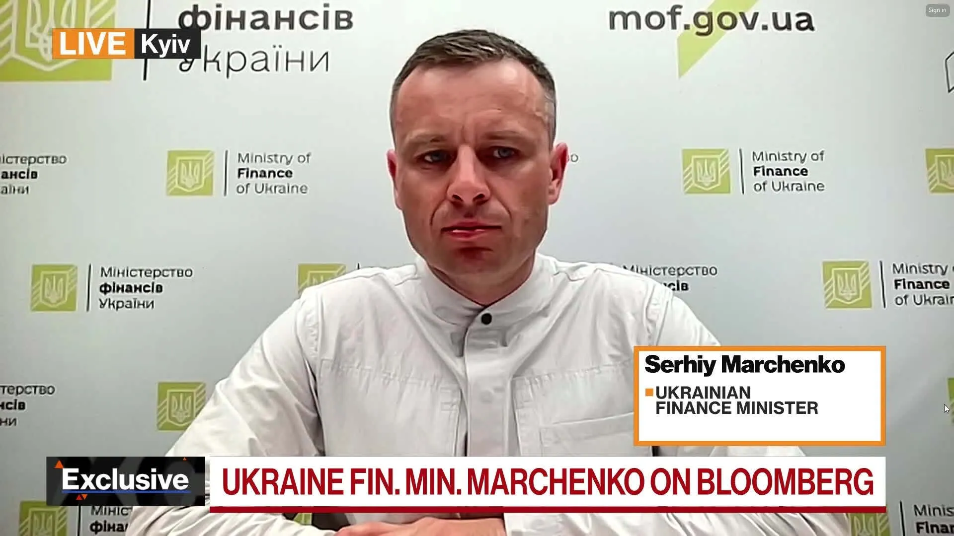 Watch Ukraine's Marchenko on Economy, Reconstruction, NATO - Bloomberg