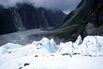 View down the U shaped glacial trough from near the front of the Fox glacier, New Zealand