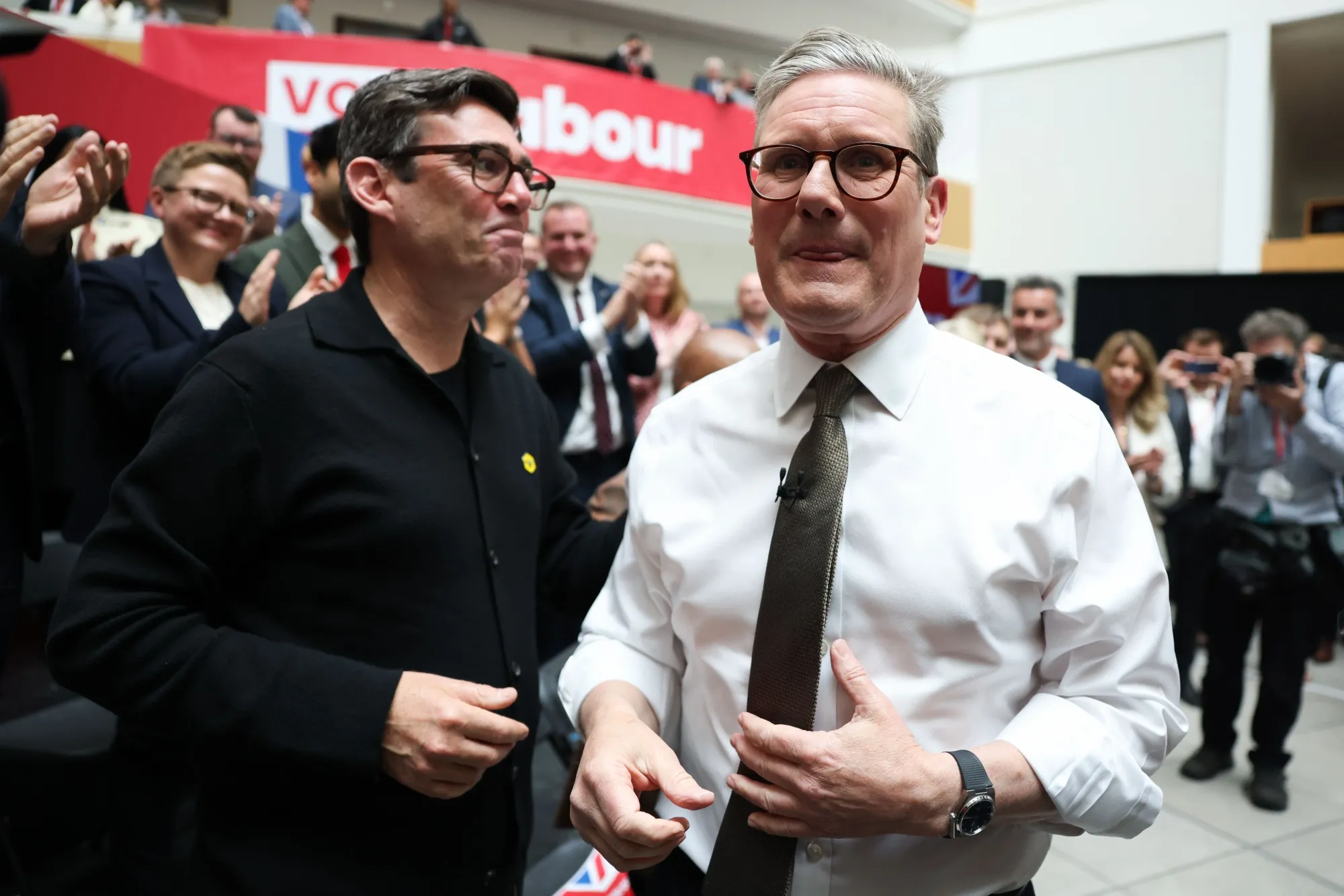 Keir Starmer and Andy Burnham on Thursday, June 13, 2024.