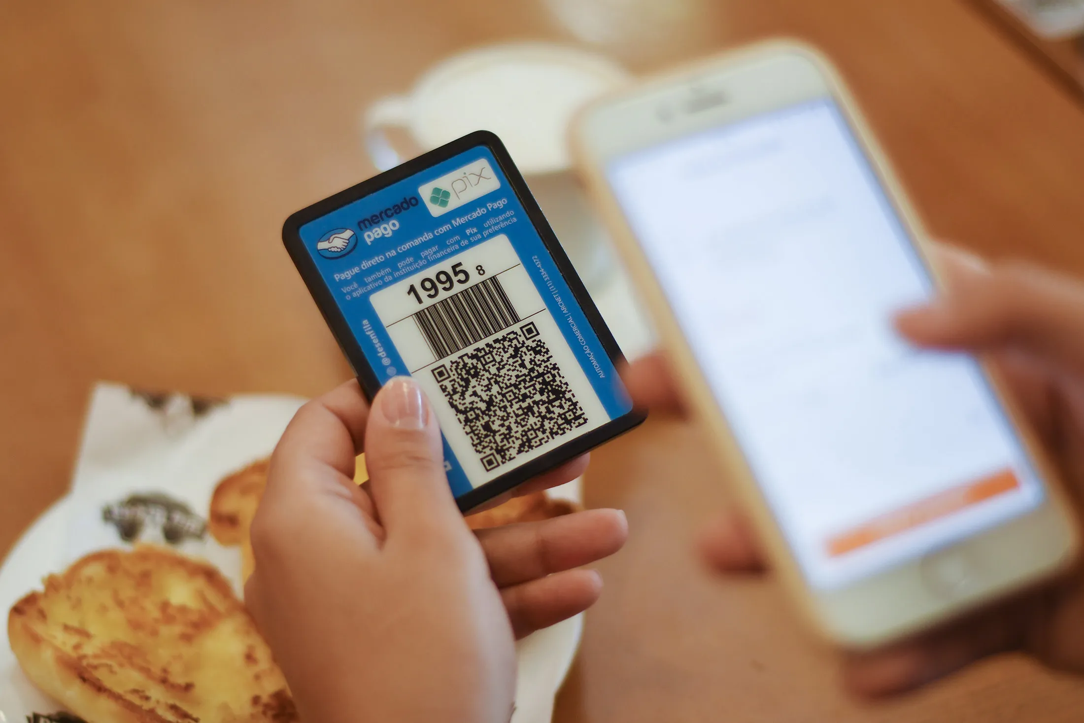 A user pays a bill with Pix.