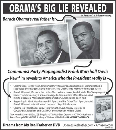 The ???Dreams from My Real Father??? ad in the ???New York Post???