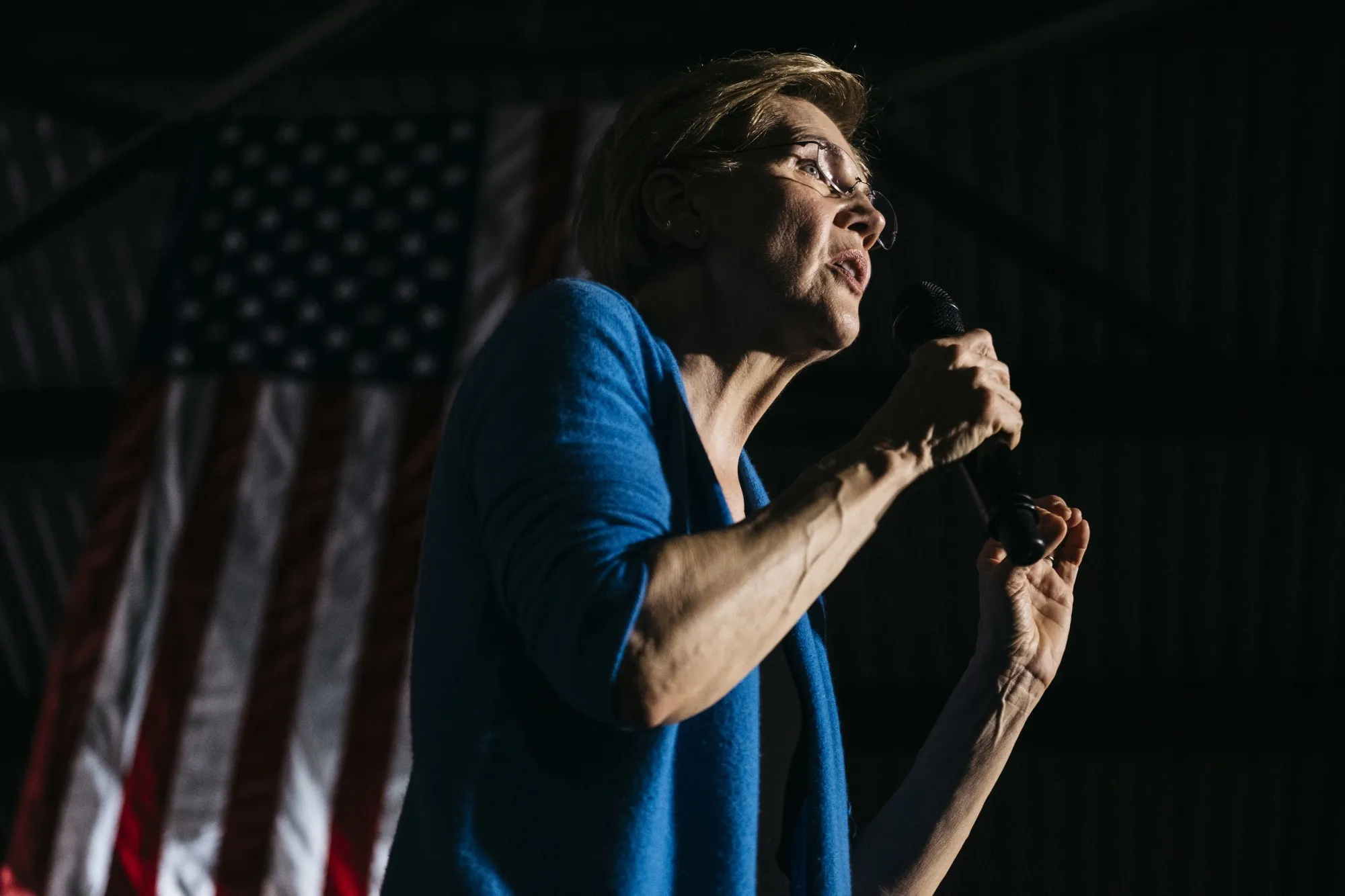 Senator Elizabeth Warren speaks during a rally in Detroit on March 3, 2020.&nbsp;