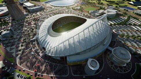 The Khalifa International Stadium, one of the venues of the 2022 FIFA World Cup, stands in this undated computer generated image released to the media on Tuesday, Nov. 25, 2014 in Doha, Qatar.
