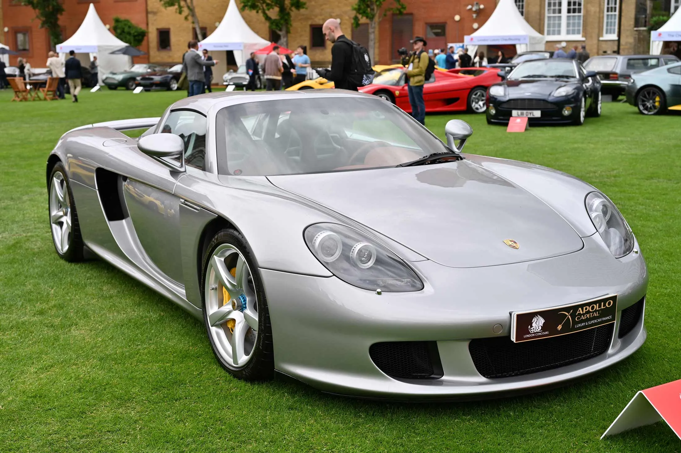 A 2006 Porsche Carrera GT on the lawn at the London Concours on June 4.