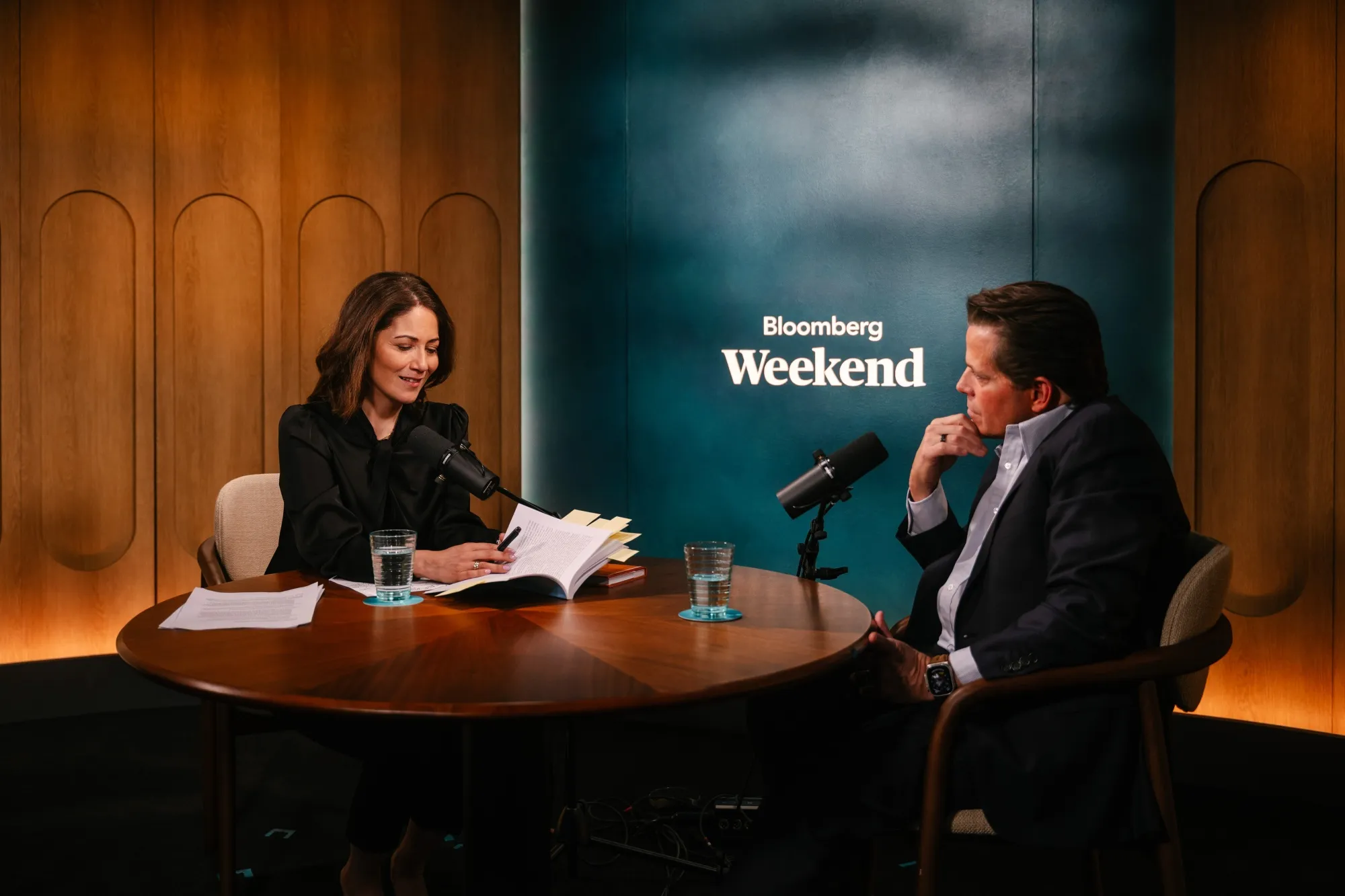 Former White House Official Anthony Scaramucci and Mishal Husain.