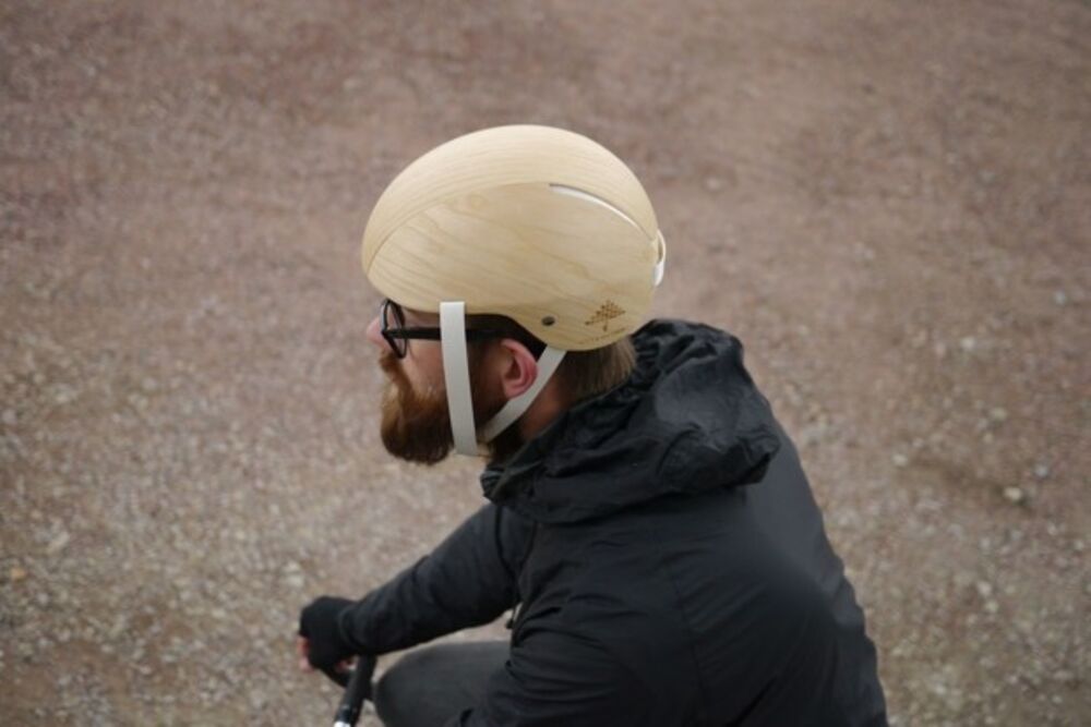 wooden bike helmet