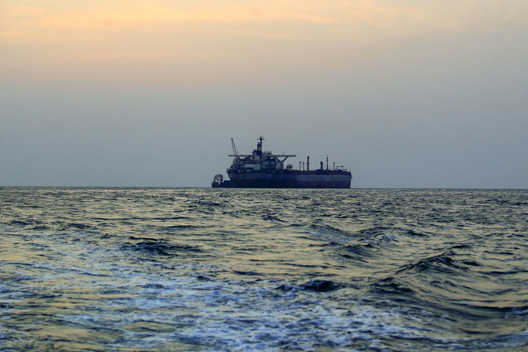 A tanker ship anchored in the Red Sea.&nbsp;