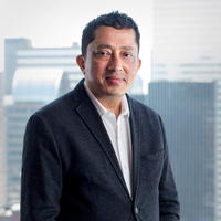 Stylized headshot in Bloomberg office of Andy Mukherjee