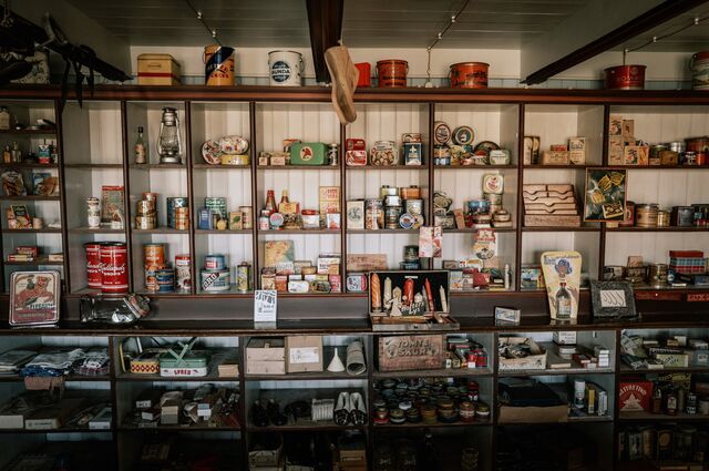 Old items on display in the family's former home and store that is now museum.