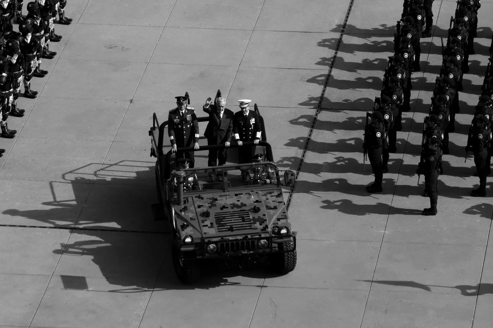 Mexico’s President Andres Manuel Lopez Obrador arrives at the military civic parade on the 212th anniversary of the cry of independence at the Zocalo in Mexico City.&nbsp;