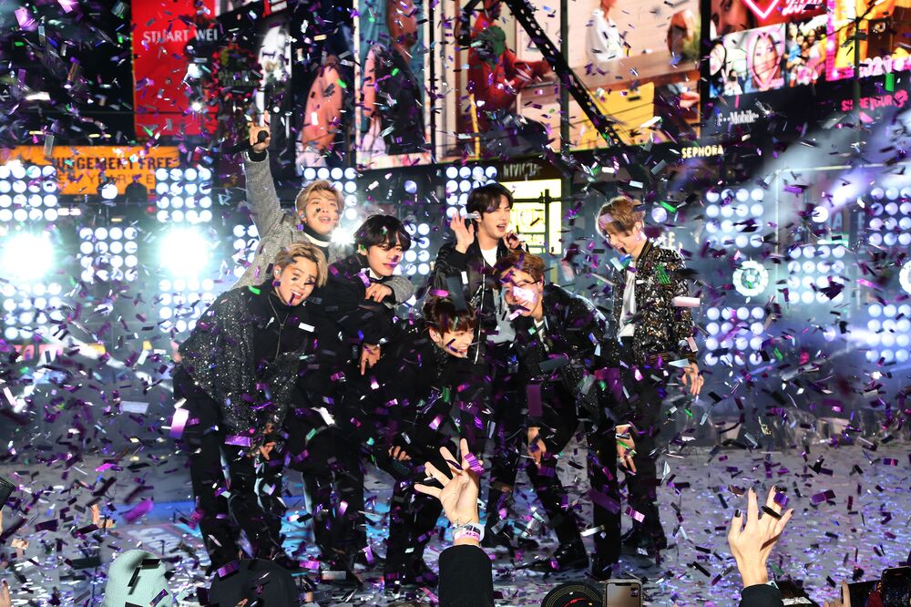 BTS performs at the Times Square New Year's Eve celebration in New York in 2019.