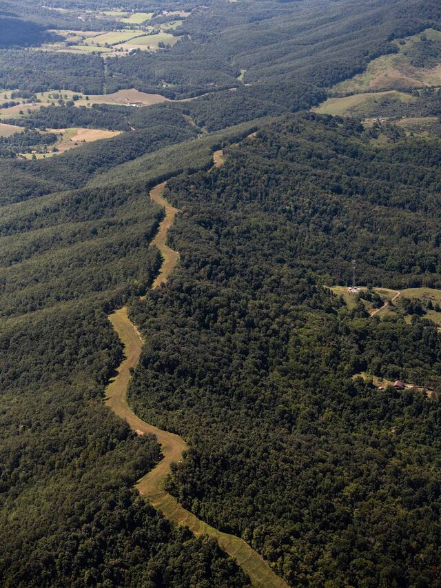 Mountain Valley Pipeline path in Lindside West Virginia