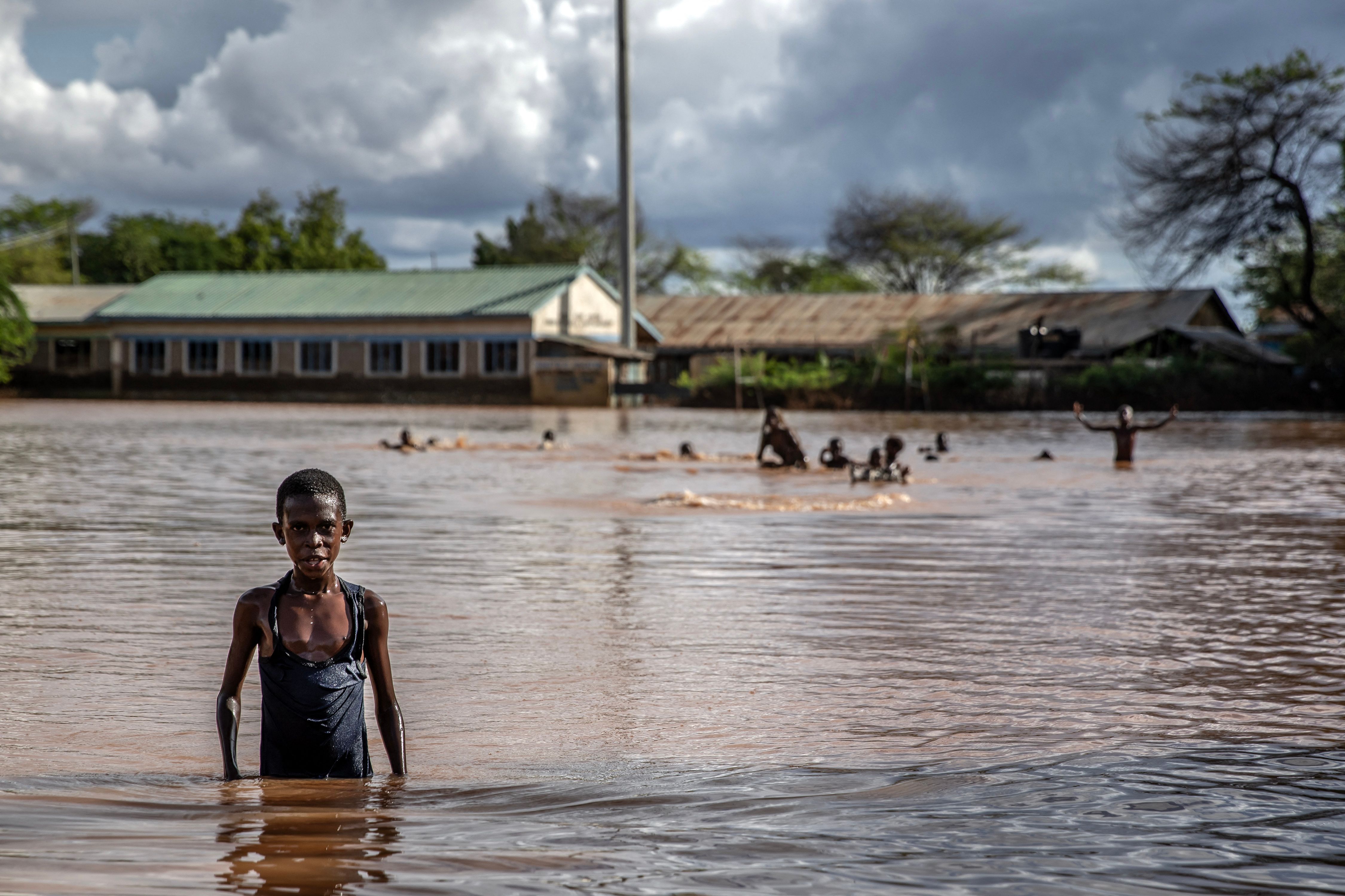 Floodwaters in Garissa, Kenya in 2023. Photographer: Luis Tato/AFP/Getty Images