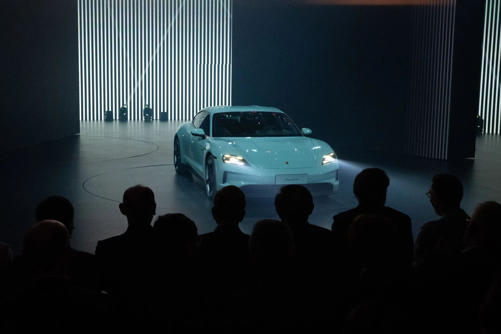 A Porsche Taycan at an event in Beijing in April.