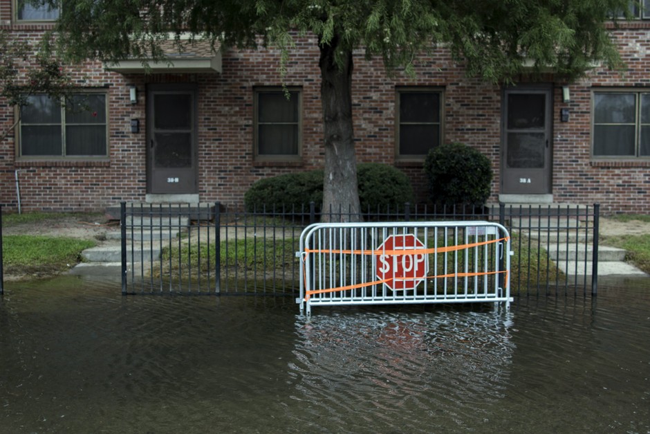 Sea water reaching the doorstep of a housing development in Charleston, South Carolina.
