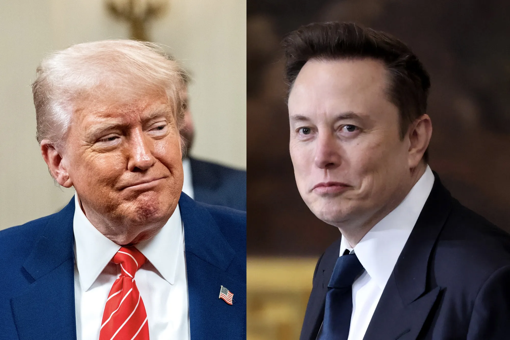 Donald Trump, left, and Elon Musk