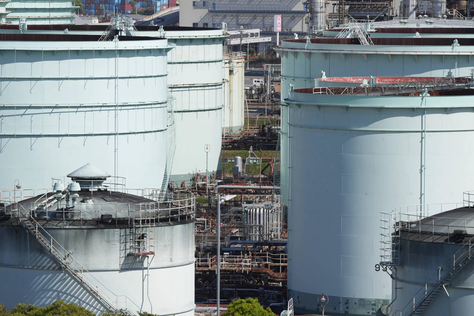 Oil Tanks In Keihin Industrial Area As Saudi Arabia Hikes Oil Prices To Asia