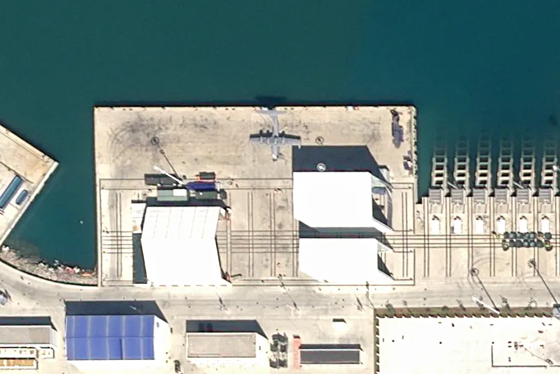 A vehicle resembling an ekranoplan at Nanshan Port in Hainan, China, in a satellite image captured on Jan. 3.