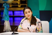 Paetongtarn Shinawatra, prime ministerial candidate for the Pheu Thai party and daughter of former premier Thaksin Shinawatra, during a news conference, May 3. 