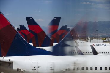 Delta aircraft at Salt Lake City International airport.