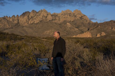 Hunter in the foothills of the Organ Mountains.