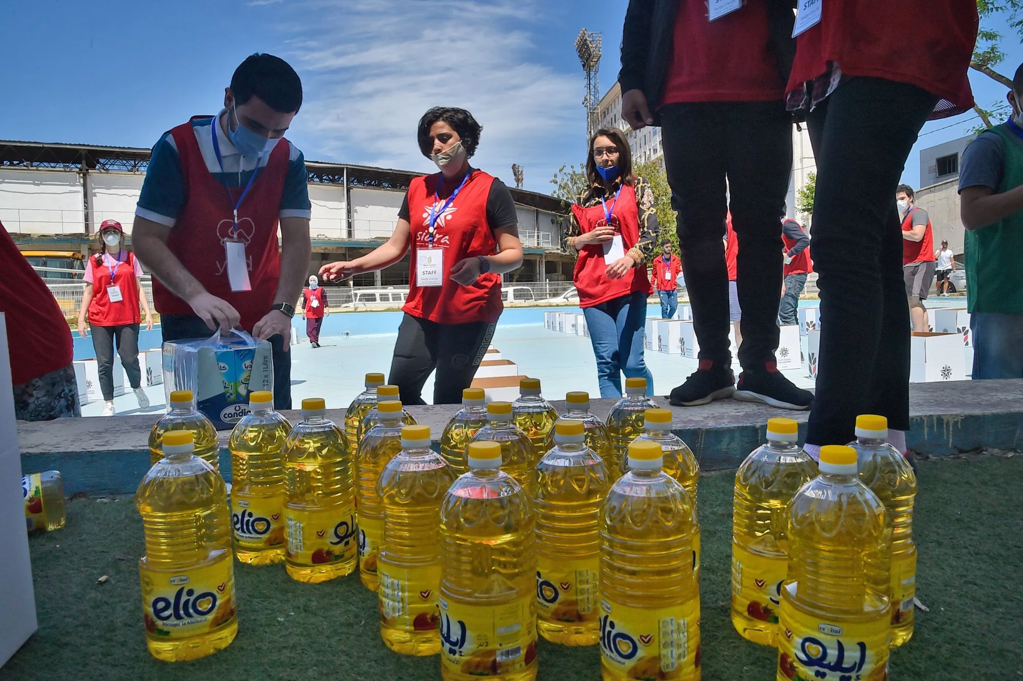 Bottles of cooking oil in Algiers.