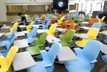 A student sits in a classroom at Singularity University in Moffett Field, California, on Aug. 6, 2013.