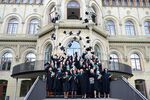 GISMA graduates celebrate in 2012 in front of the University of Hanover's main building
