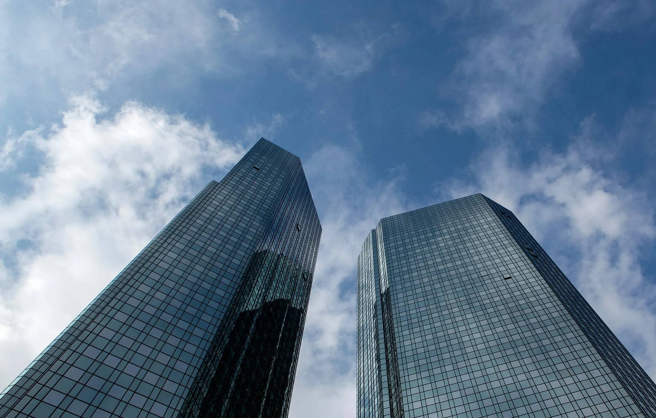The Deutsche Bank AG headquarters stands in Frankfurt.
