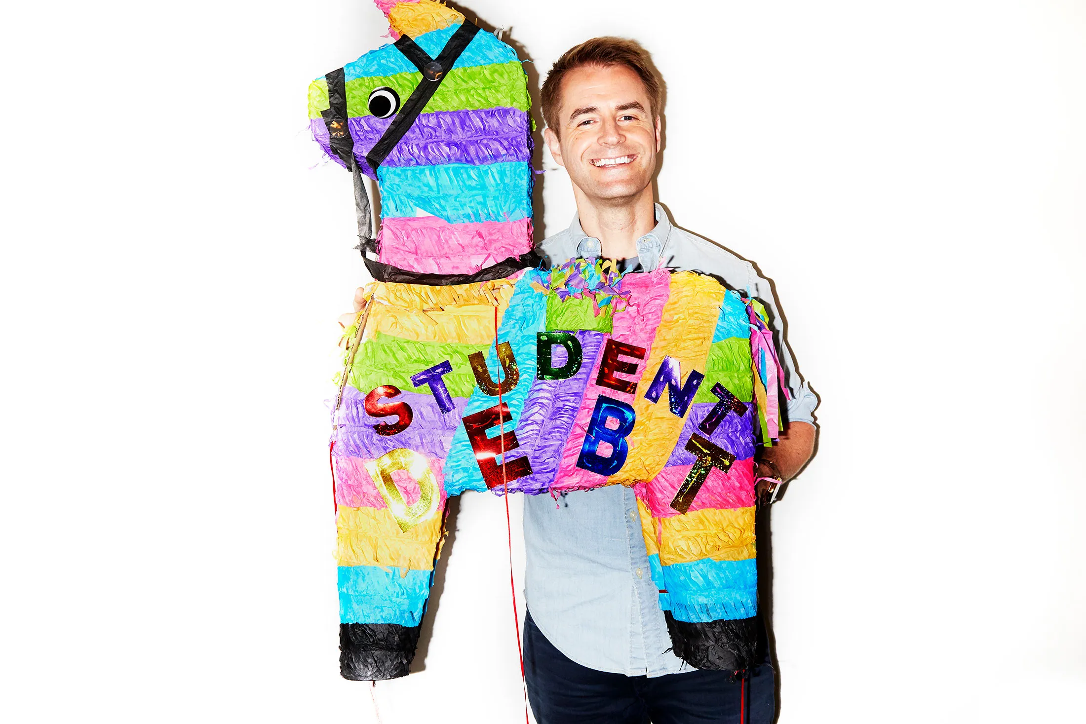 Torpey, with one of the show’s prop piñatas.