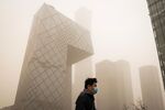 The China Central Television (CCTV) Tower during a sandstorm in Beijing on March 15.