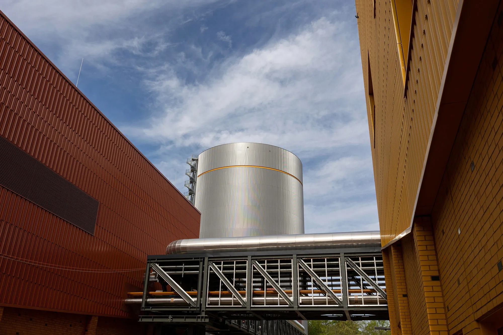 Gas storage at a gas-fired power plant in Leipzig, Germany.