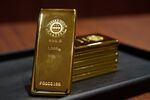 One-kilogram gold bars at a Tanaka Holdings in Tokyo.