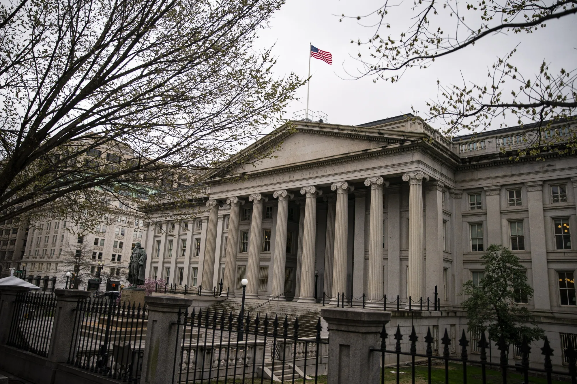 The US Treasury building in Washington, DC.