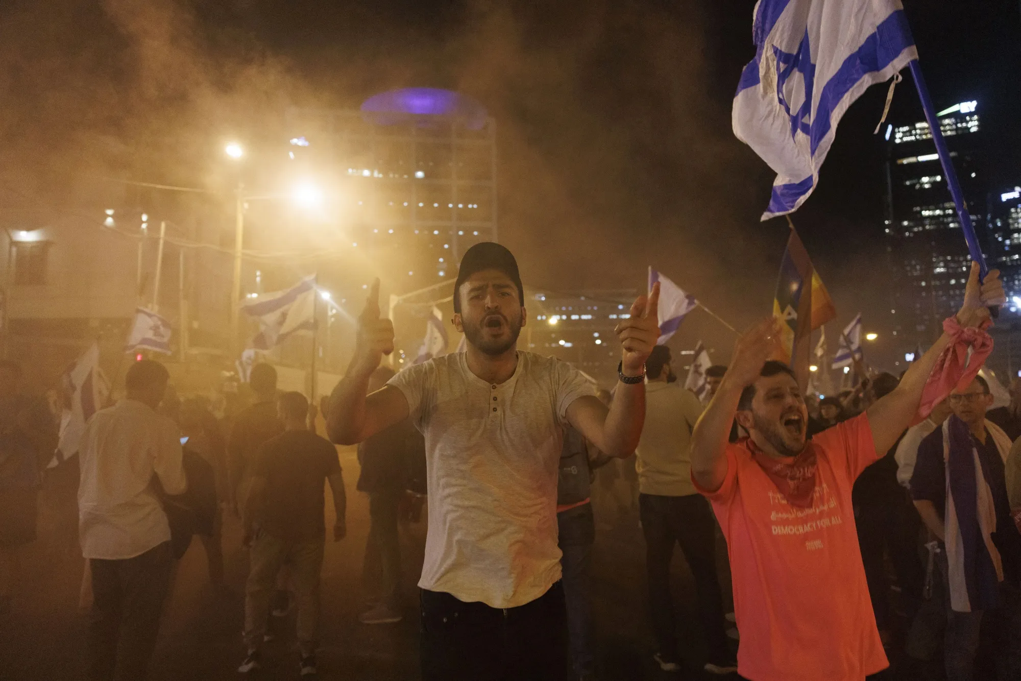Protesters during an anti-government demonstration in Israel.