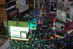 Demonstrators in the Causeway Bay district of Hong Kong.