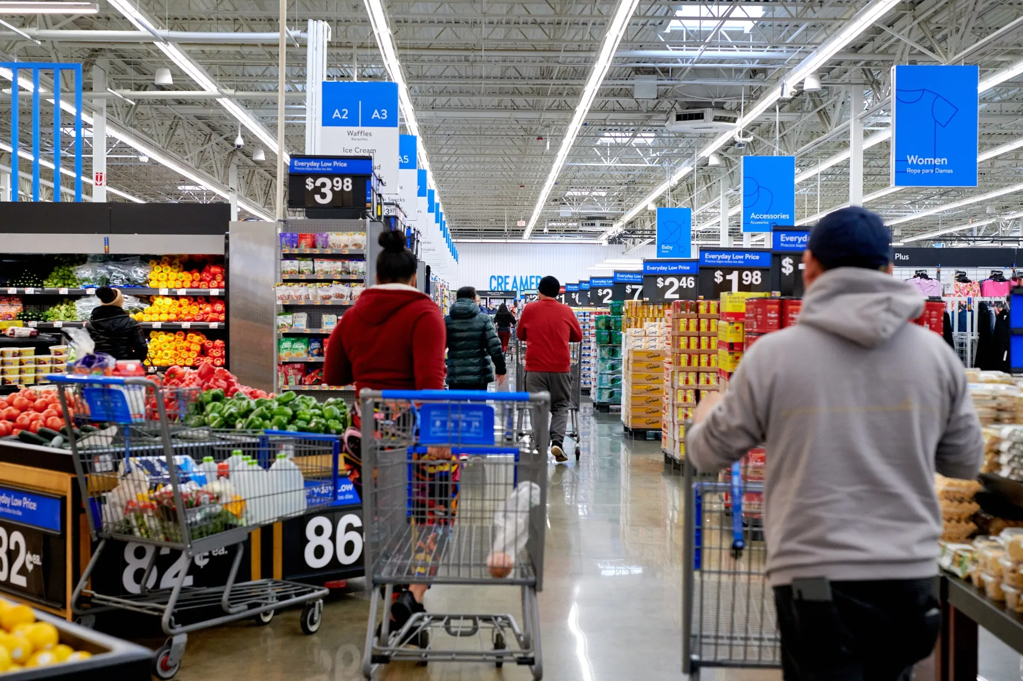 Shoppers at a Walmart store in Secaucus, New Jersey.