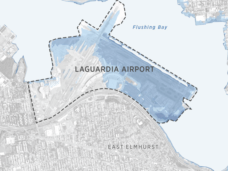By 2030, parts of LaGuardia will suffer from frequent flooding. By 2080, they will be permanently submerged.