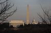 The Lincoln Memorial, from left, Washington Monument, and U.S. Capitol Building seen from the U.S. Marine Corp's Iwo Jima Memorial in Arlington, Virginia, U.S., on Sunday, Dec. 27, 2020. President Donald Trump's decision to hold up pandemic relief just before Christmas threatens to cause hardship for millions waiting on unemployment benefits and stimulus checks, further hobbling an already-shaky economy.
